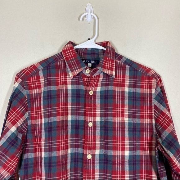 Alex Mill Linen Blend Plaid Button Up Shirt Size XS - Picture 3 of 9